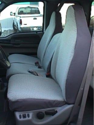 Durafit Seat Covers Made to fit 19992007 Ford XL Pickup F250F550 Front 40/20/40 Split Seat Covers in Dark Gray Twill with Poin