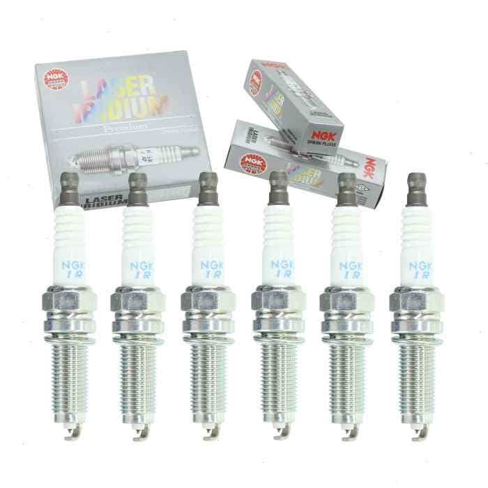 6 pc NGK Laser Iridium Spark Plugs compatible with Jeep Gladiator 3.6L V6 2020-2021