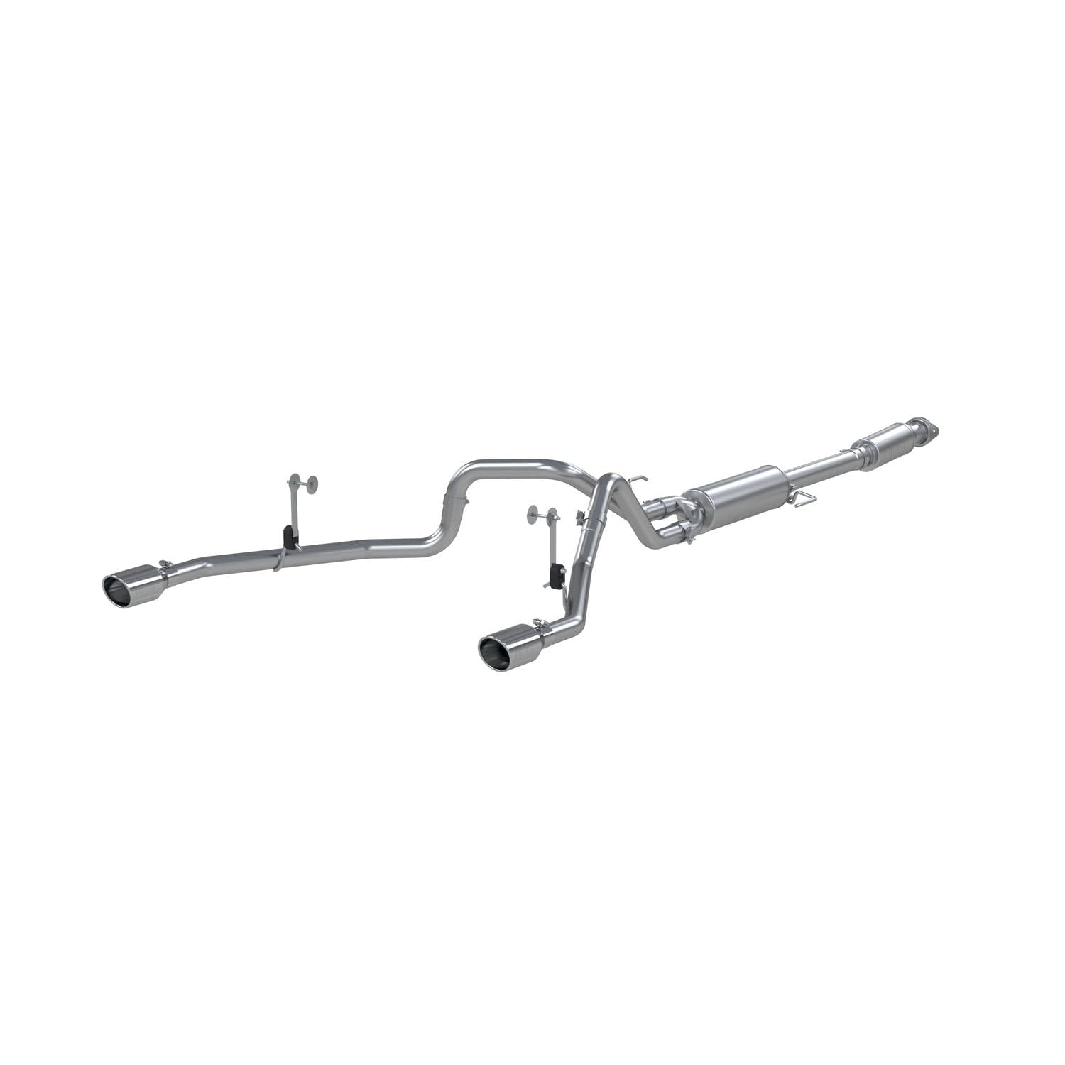 Mbrp 3-Inch/2.5-Inch T409 Stainless Steel Cat-Back Exhaust Dual Rear Exit With T304 Stainless Steel Tips | Fits Ford F-150 2021-2024, 2.7L/3.5L Ecoboost, 5.0L | Street Profile | S5215409