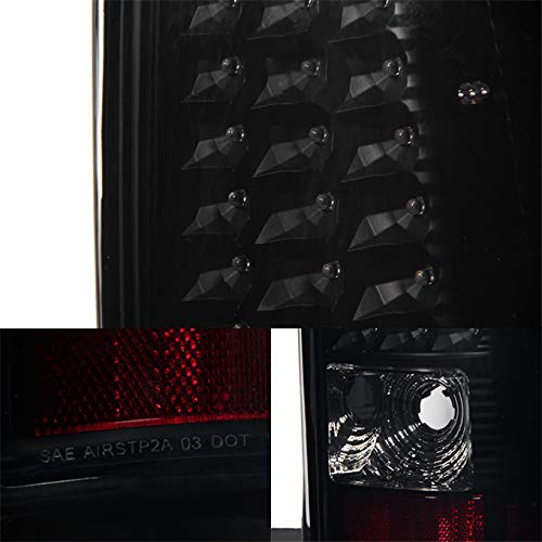 Akkon - For 03-06 Chevy Silverado 04-06 Gmc Sierra Pickup Truck Black Smoke Led Tail Lights Brake Lamps Pair