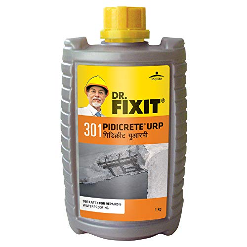 Dr.Fixit 301 Sbr Latex Pidicrete Urp, Sbr Latex For Waterproofing & Repairs  1Kg (Grey)