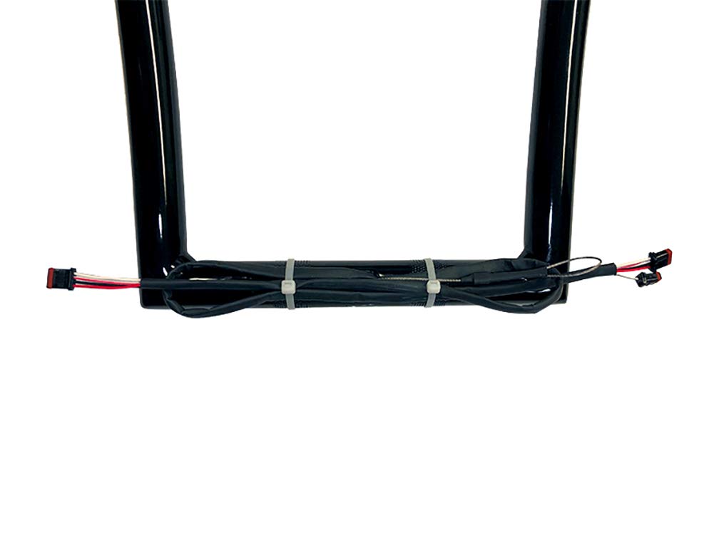 Pre Wired Dominator Industries 1 1/4 Inch Road Glide Meathook Ape Hanger Handlebars, 12 Inch Rise, Gloss Black Compatible With 2015-2023 Harley Road Glides