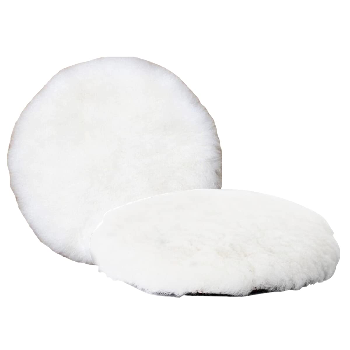 Inzoey Wool Polishing Pad 6 Inches Soft Sheepskin Buffing Pads with Hook and Loop Back Wool Cutting Pad for Car, Furniture, Glas
