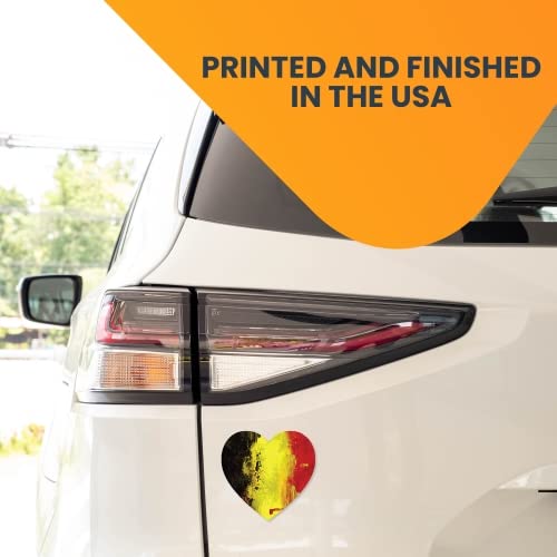 Magnet Me Up Belgium Belgian Brussels Flag Heart Magnet Decal, 5 Inches, Heavy Duty Automotive Magnet For Car Truck Suv, Sticks