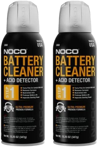 Noco E404 12.25 Oz Battery Terminal Cleaner Spray And Corrosion Cleaner With Acid Detector (Pack Of 2)