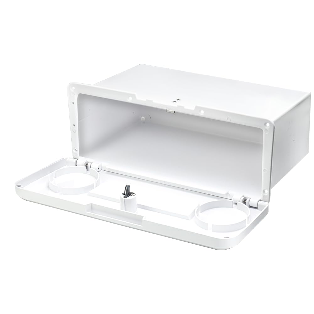 Pactrade Marine Boat Pontoon Yacht Storage Compartment Durable Standard Lightweight Lockable Abs Locking Plastic Glove Box White