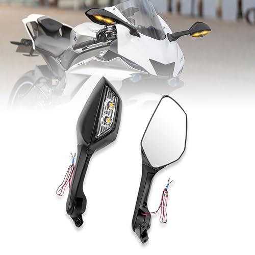 Mikanix R15 V3, V4 & M Bike Adjustable Rear View Side Mirror With Turn Signal Led Indicator For All Fairing Bikes