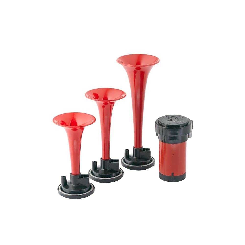 Hella 003001671 Triple-Tone Air Horn Kit With 12V Air Compressor And Mounting Bracket