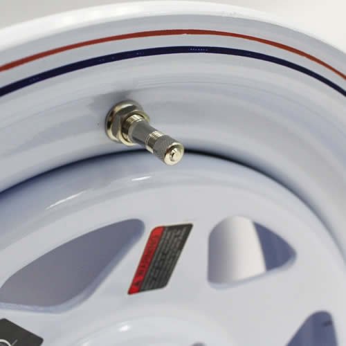 Southwest Wheel 16 x 6 White Spoke Trailer Wheel with Red & Blue Pin Stripe (8-6.5 Bolt Circle)