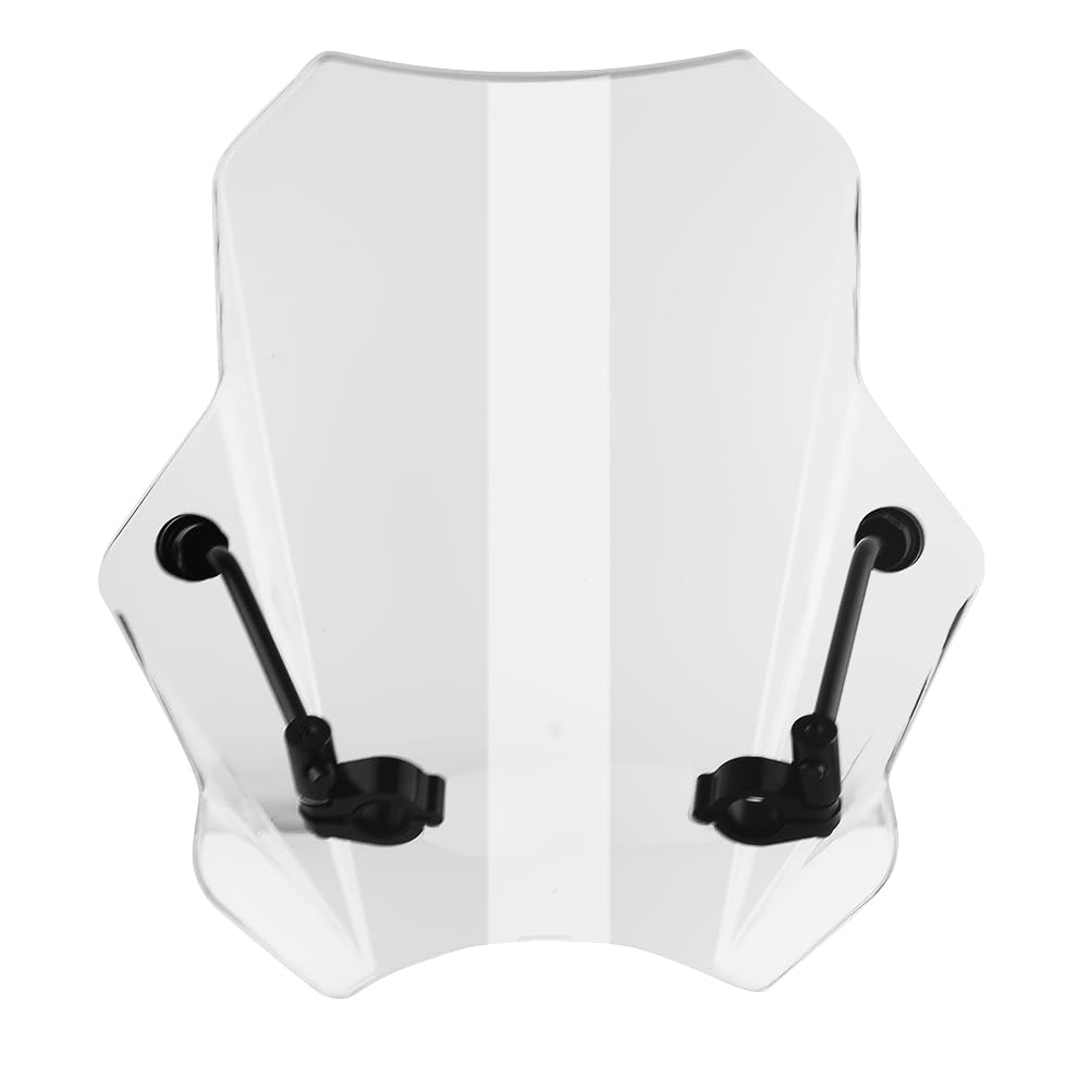 16.5'' Motorcycle Windscreen Wave Windshield Motorbike Wind Deflector Universal Transparent Color w/Universal Handle Bar Clamp M