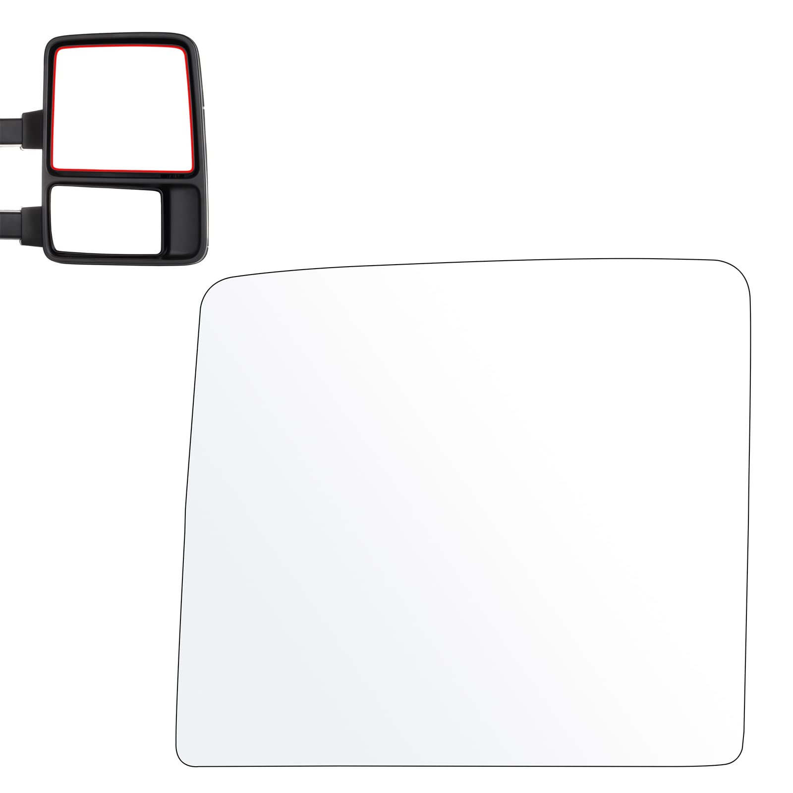 SCITOO Left Side Mirror Glass Compatible with 1999-2016 for Ford F-250 F-350 F-450 F-550 Super Duty 2000-2005 for Ford Excursion