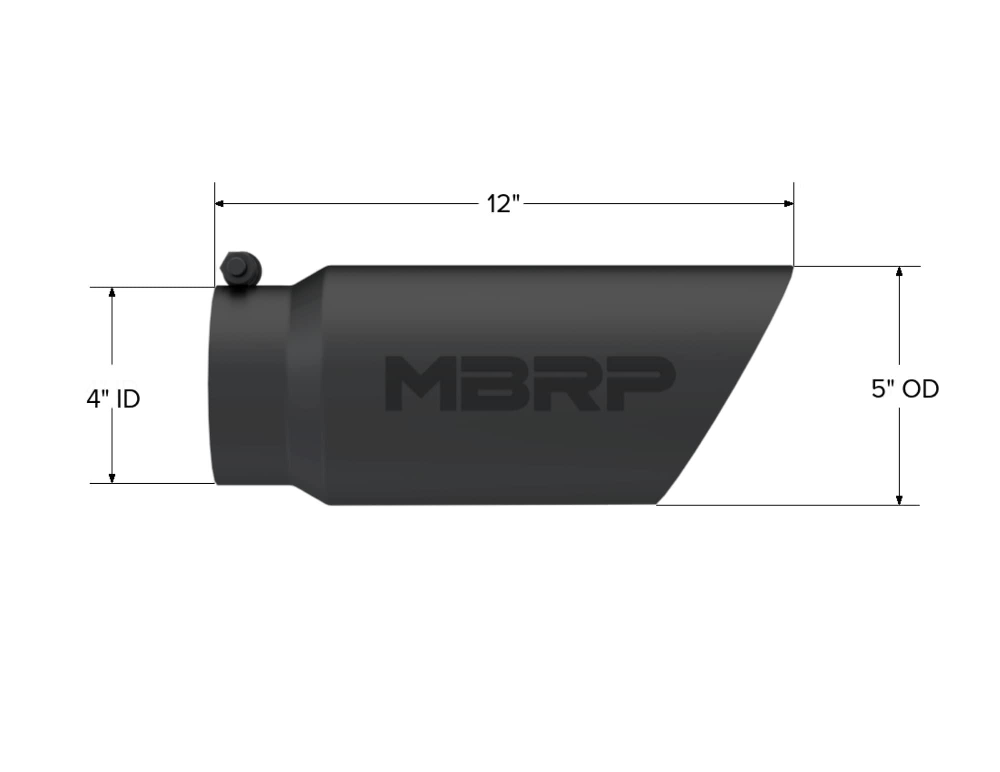 MBRP T5053BLK 5'' O.D. Dual Wall Angled Exhaust Tip (Black Coated)