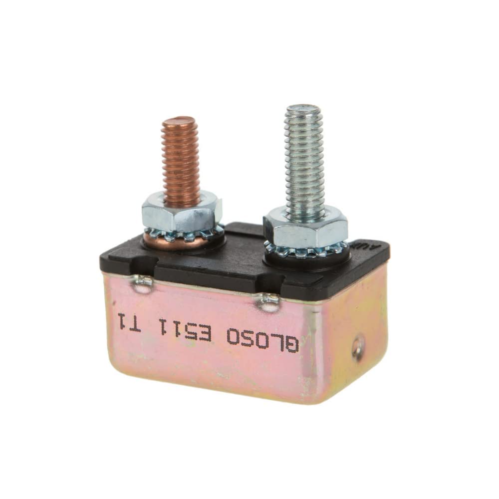 Gloso Circuit Breakers Stud Bolt Type For Truck Bus Rv Automotive Motorcycle No Bracket Metal Cover Auto Reset (T1) - 1 Pack (30A) E511