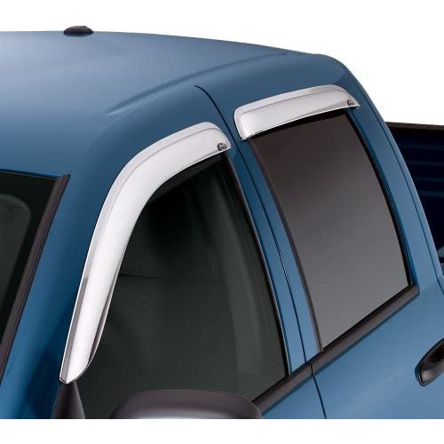 Auto Ventshade [Avs] Outside Mount Rain Guards For 2009 - 2017 Chevrolet Traverse, 4 Pcs. | Window Vent Visors - Chrome | 684161