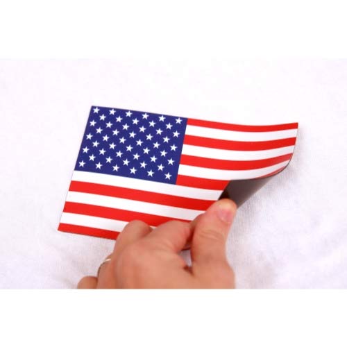 Magnet Me Up American Flag Automotive Magnet Decal, 4X6 Inches, 4 Pack, Red White And Blue, Heavy Duty Magnetic Vinyl For Car Tr