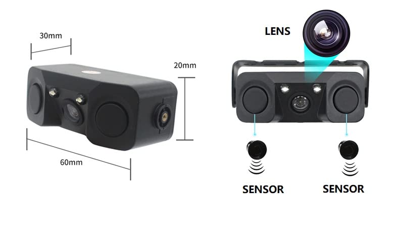 3 In 1 Reversing Camera With Backup Radar Detector And Parking Sensor, Easy Fitting For Universal Vehicles (3 In 1)