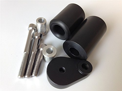 Smt-No Cut Frame Slider Protector Compatible With 2007 2008 Kawasaki Ninja Zx-6R Zx6R Black [B00Ruelfg2]