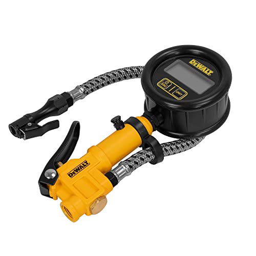 DEWALT 2.5-Inch Digital Inflator w/ 12-Inch Steel Braided Hose (0 to 200 PSI) (DXCM024-0411)