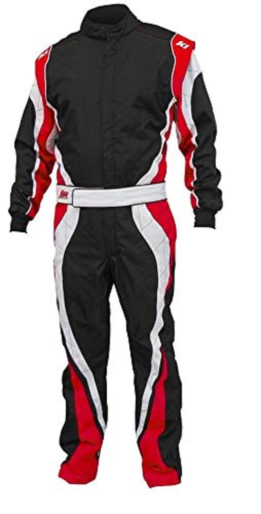 K1 Race Gear Speed 1 CIK/FIA Level 2 Approved Kart Racing Suit (Red/White/Black, Medium)