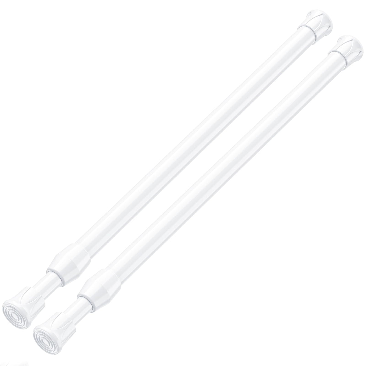 Zipglo 2Pcs Small Tension Rod 12 To 20 Inch, White Tension Rod Adjustable Tension Curtain Rod No Drill Spring Rod Short Curtain Rod Spring Tension Rod Mini Tension Rods Spring Curtain Rod