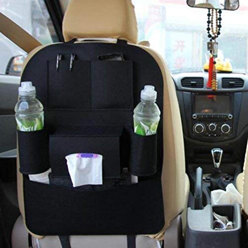 SQUICKLE Car Auto Seat Back Multi Pocket Storage Bag Organizer Black