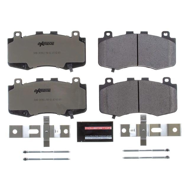Power Stop Z26-6006 Z26 Street Warrior Front Carbon-Fiber Ceramic Brake Pads For Dodge Durango 2021, Jeep Grand Cherokee 2018-20