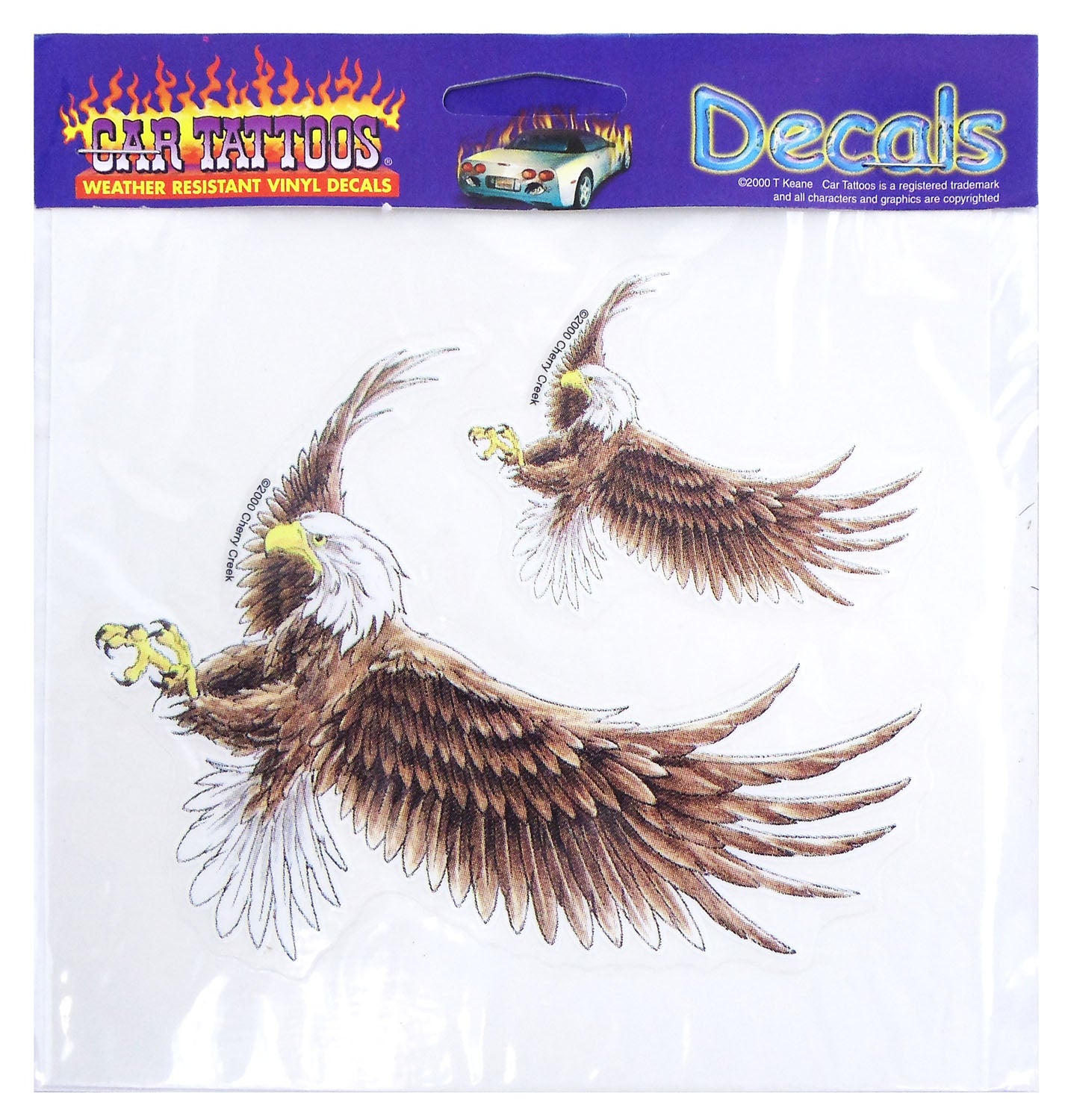 CAR TATTOOS EAGLES STICK ON WEATHER RESISTANT VINYL DECALS