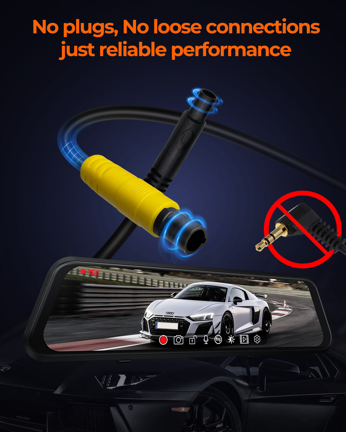 M4 3CH Mirror Dash Cam, 1080P/60fps, 12" IPS Touchscreen