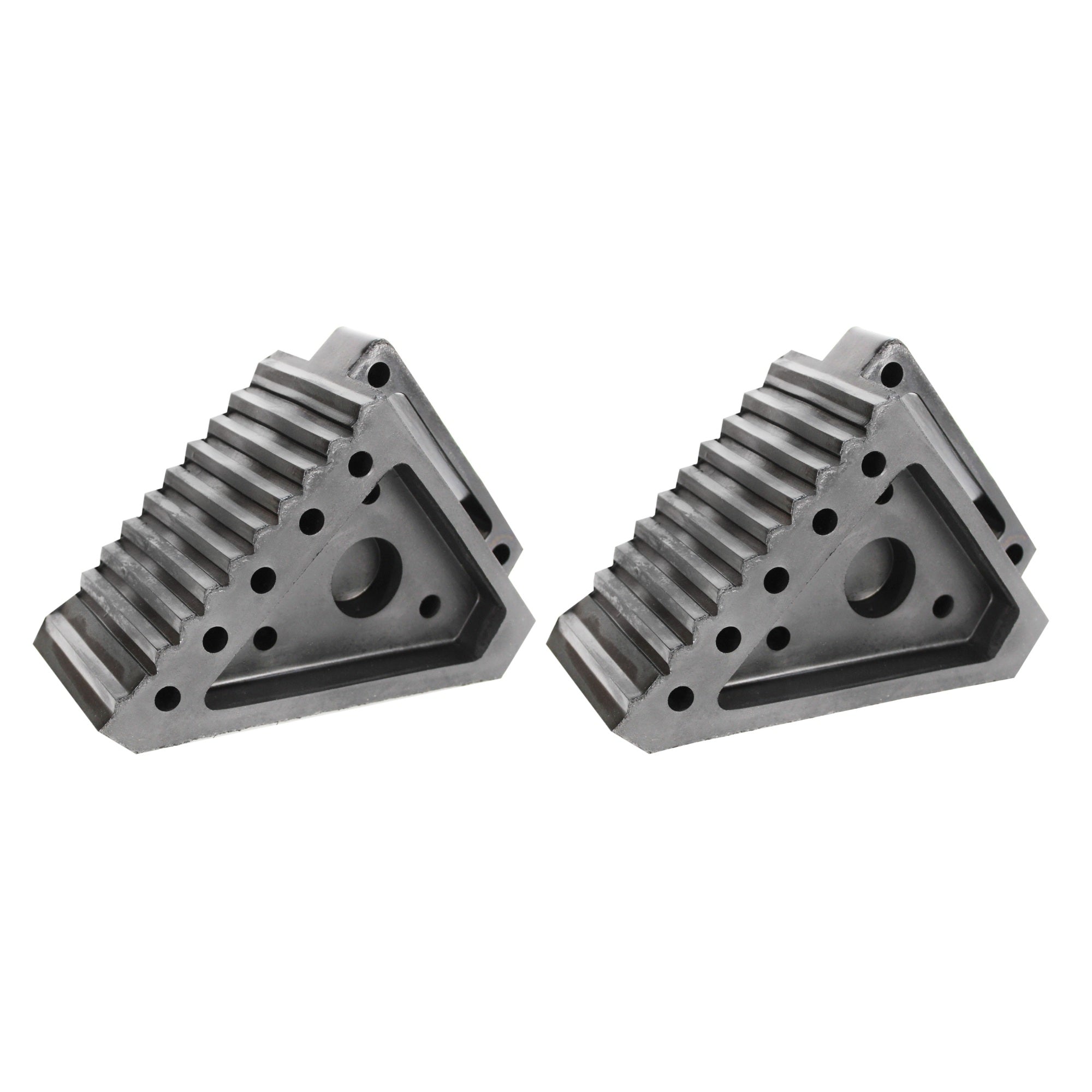 Extreme Max 5001.5772.2 HeavyDuty Solid Rubber Wheel Chock with Handle  Value 2Pack