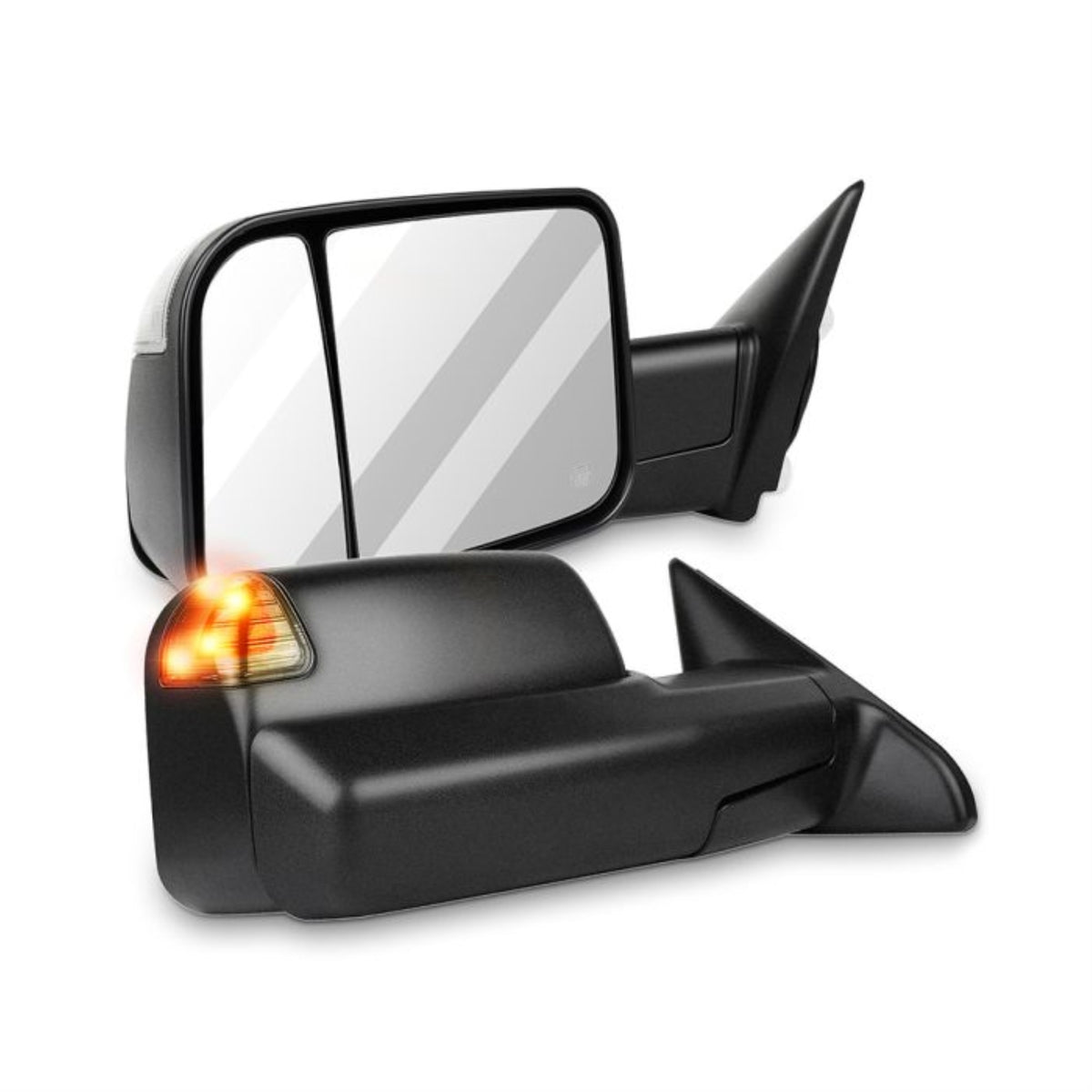 2009-2010 Dodge Ram 1500 Towing Mirrors Power Heated Puddle Signal Light Sensor Pickup Mirrors - 1 Pair
