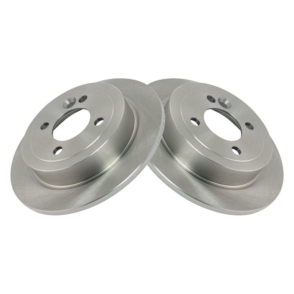 Trq Rear Brake Rotors Set Solid Compatible With 2002-2006 Mini Cooper