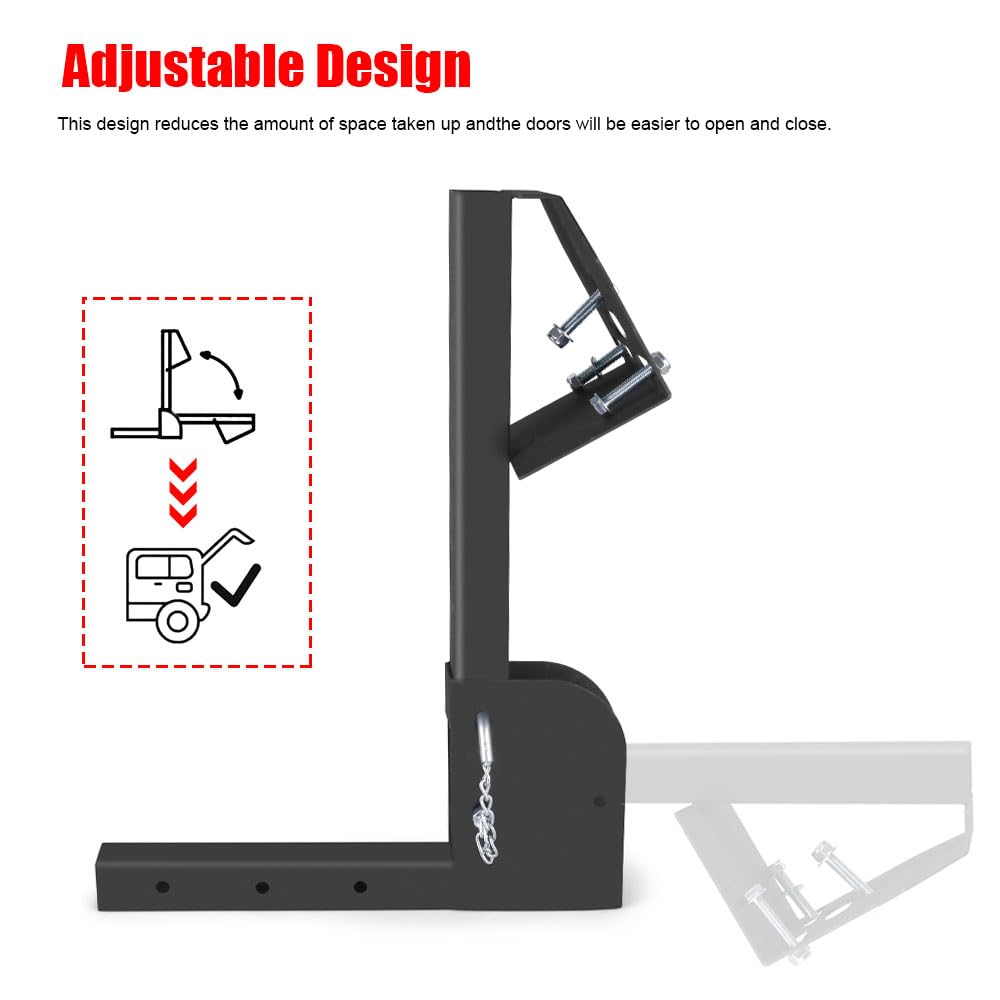 Multi Functional Foldable Trailer Hitch Spare Tire Carrier Adjustable Hitch Fit for 2 Inch Receive Mount Compatible with 4 & 5 &