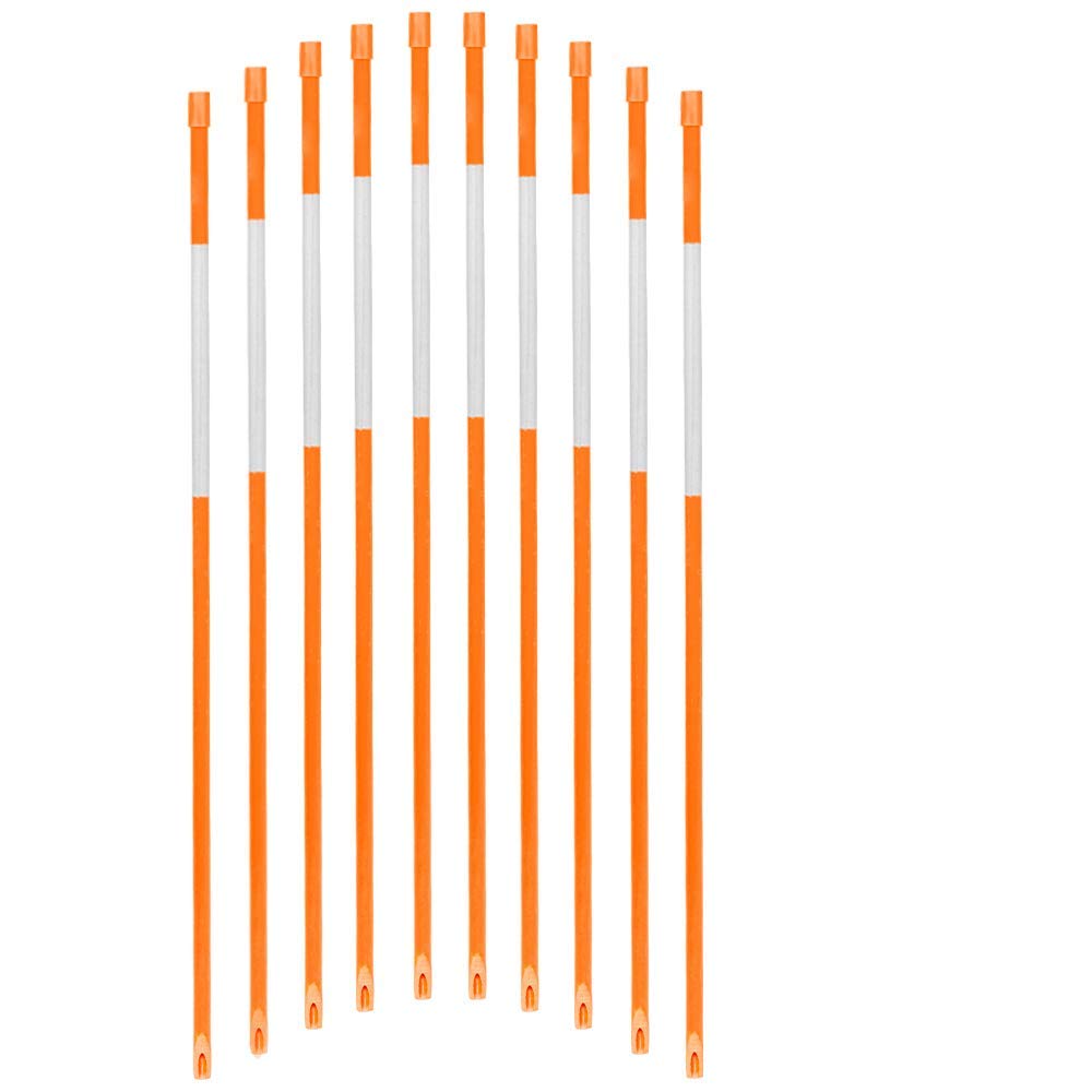 Fibermarker 60 Inch Driveway Markers For Snow Plowing Stakes, Hollow Snow Poles With Reflective Tape Driveway Reflectors, 5/16-I