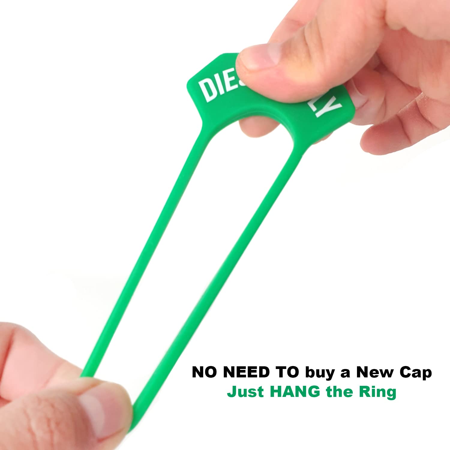 Carrotez Diesel Fuel Cap Silicone Ring 2Pcs With 2 Stickers, Gas Cap Truck Accessories Replacement Parts - Green