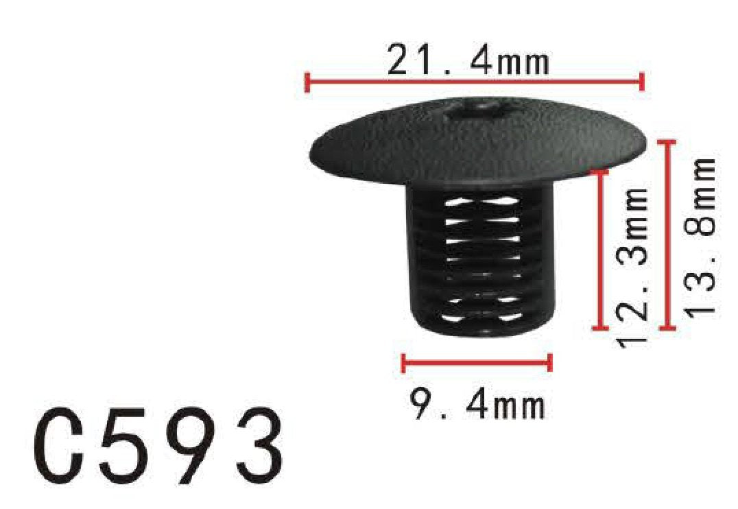 Autobahn88 Retainer Clip For Cowl Panel, Compatible With Chrysler Dodge Ram 1994-On (Oem: 6503339) (Pack Of 20)