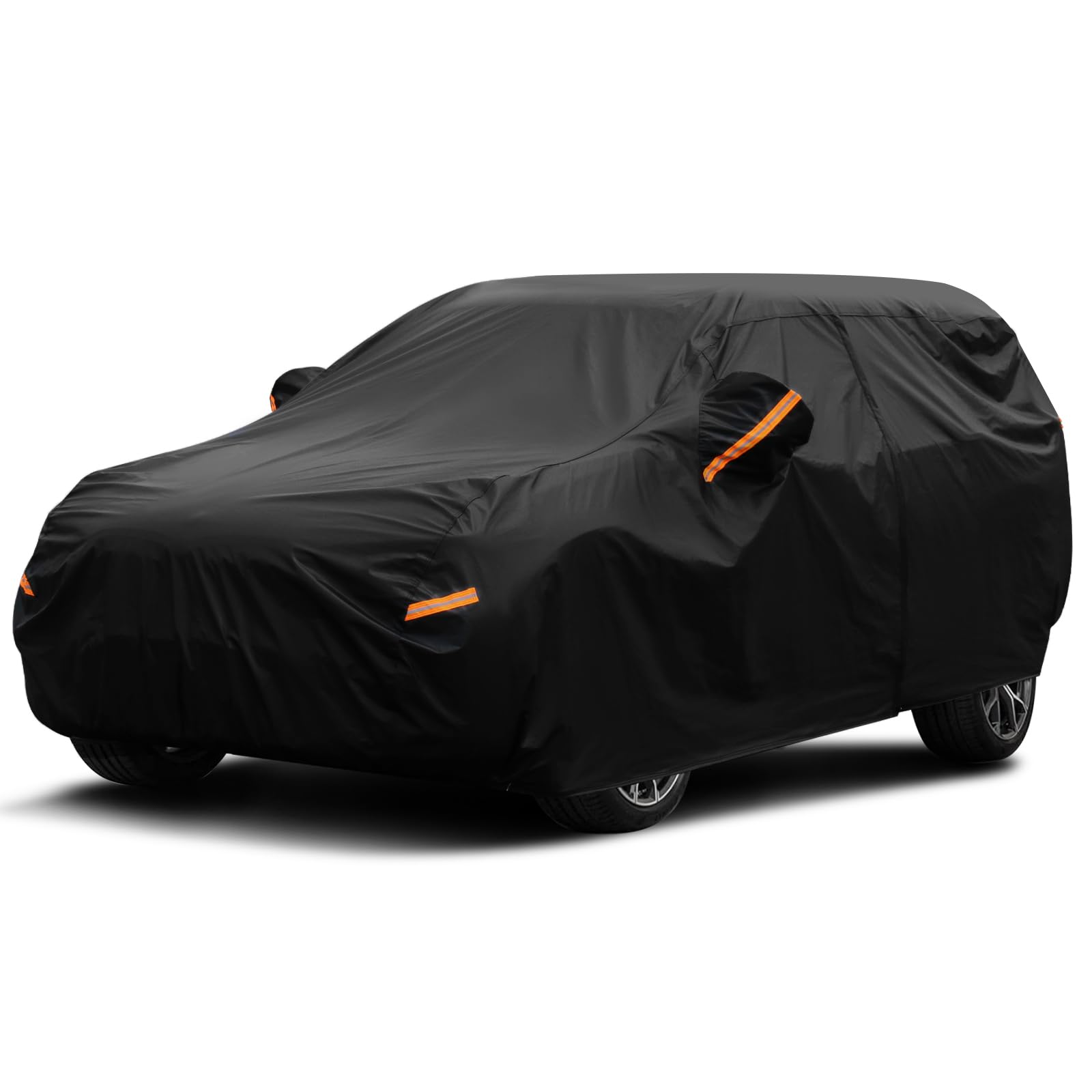 Seazen 7 Layers Suv Car Cover Waterproof All Weather, Heavy Duty Car Cover For Automobiles With Zipper Full Exterior Cover Outdo
