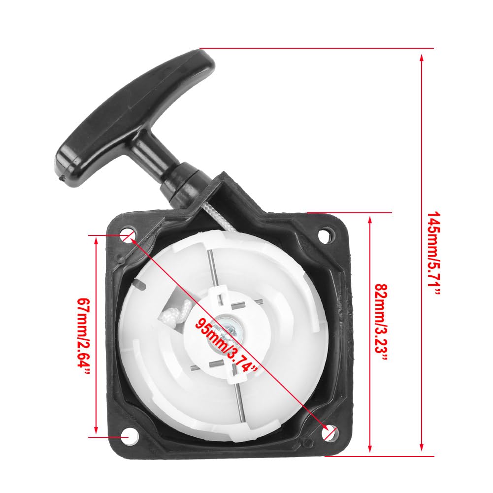 Recoil Pull Starter Replace for 33cc 43cc 47cc 49cc 50cc Engine Pocket Bike Gas Scooter X1 X2 X8 Dirt Bike Chopper ATV Quad Eart