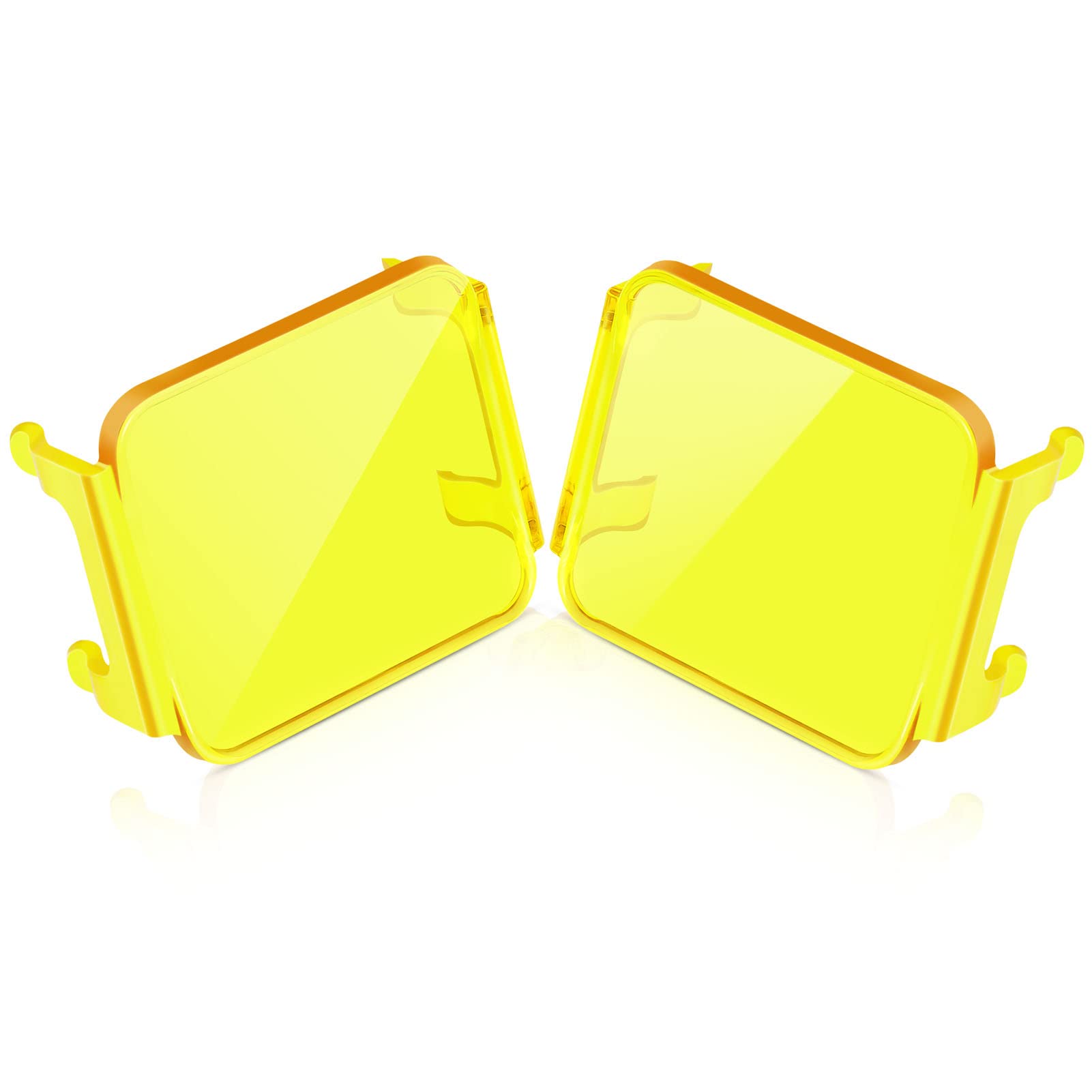 Auxbeam Fa Series Amber Light Covers, 3 Inch Square Led Pods Cover, Amber Fog Filter, Yellow Tint Color Lens, Cube Offroad Light