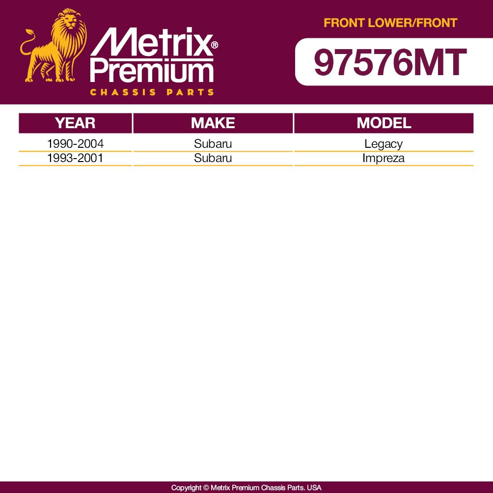 Metrix Premium Chassis Parts - 4 Pc Front Lower Control Arm & Front Sway Bar Stabilizer End Link Kit Fits 90-04 Subaru Legacy, 9