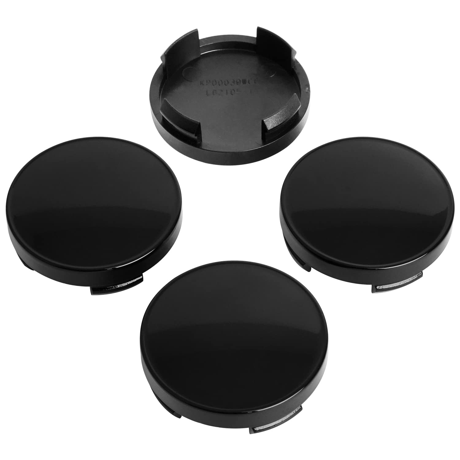 Kitspro 2.15Inch 55Mm Wheel Center Caps For Ford Edge Escape Focus Fusion Rim Hub Caps 6M21 1003 Aa, Pack Of 4 (Gloss Black, Out