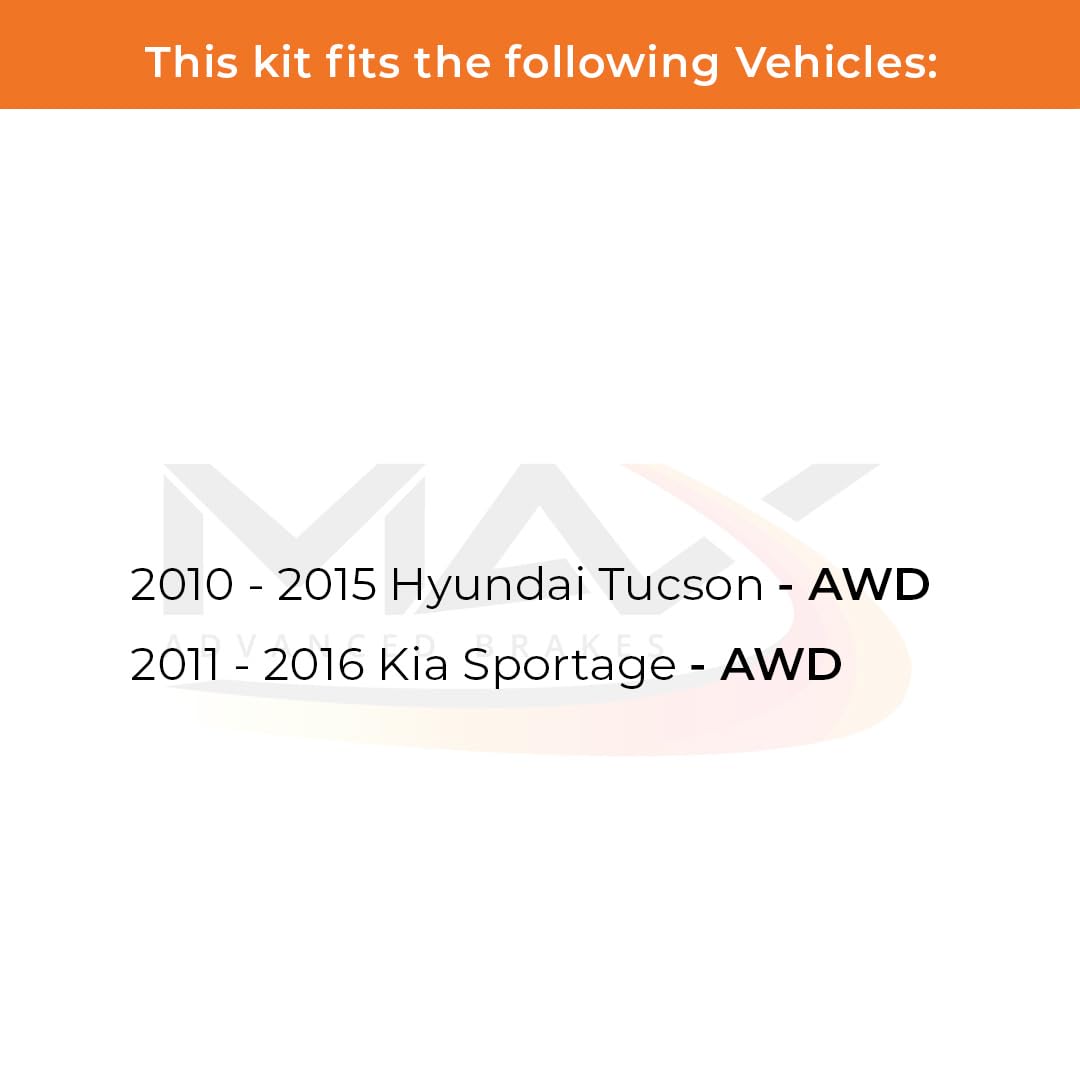 Max Advanced Brakes Rear Brake Kit Compatible With 2005-2007 2008 Hyundai Sonata Tucson Compatible With Kia Optima Replacement P