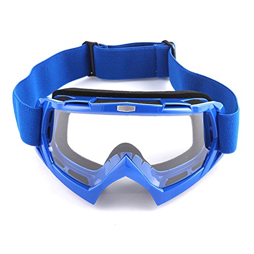 1Storm Motocross Adult Helmet Bmx Mx Atv Dirt Bike Helmet Racing Blue + Goggles + Skeleton Blue Glove Bundle