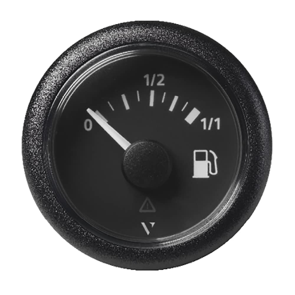 Veratron 52Mm (2-1/16'') Viewline Fuel Tank Level Gauge - 0 To 1/1 - Black Dial & Round Bezel