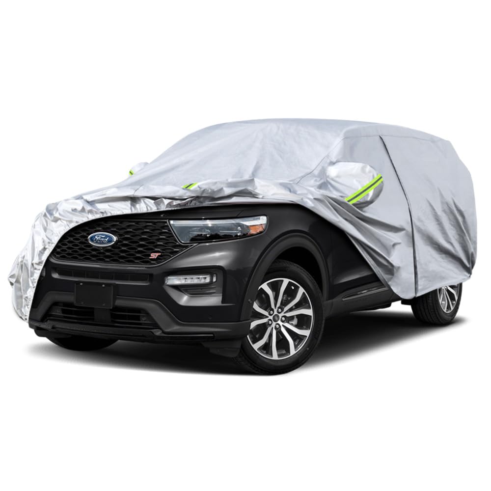 Koukou SUV Car Cover Custom Fit Ford Explorer from 1995 to 2025,Waterproof Car Cover All Weather for Automobiles Outdoor Indoor 