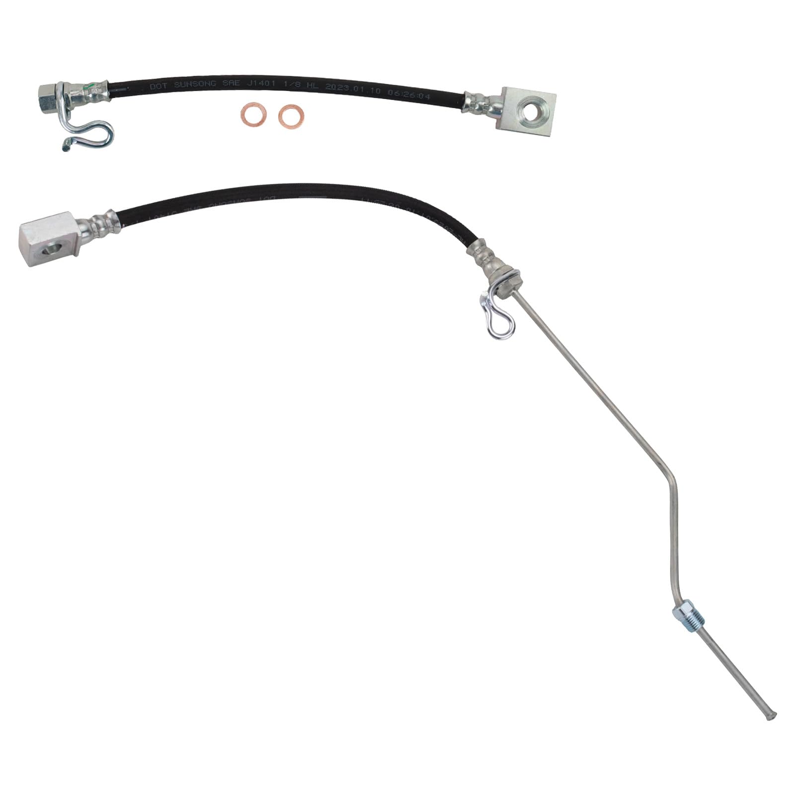 Trq Rear Brake Hose Set Compatible With 2004-2008 Ford F-150 2006-2007 Lincoln Mark Lt