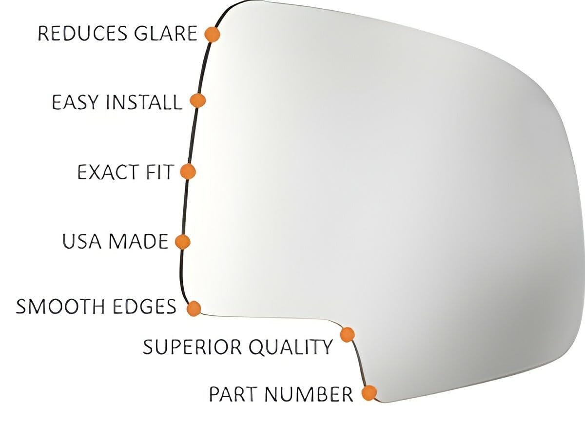 Left Driver Side Mirror Glass Lens For 13-19 Flex W/Blind Spot Detect Icon