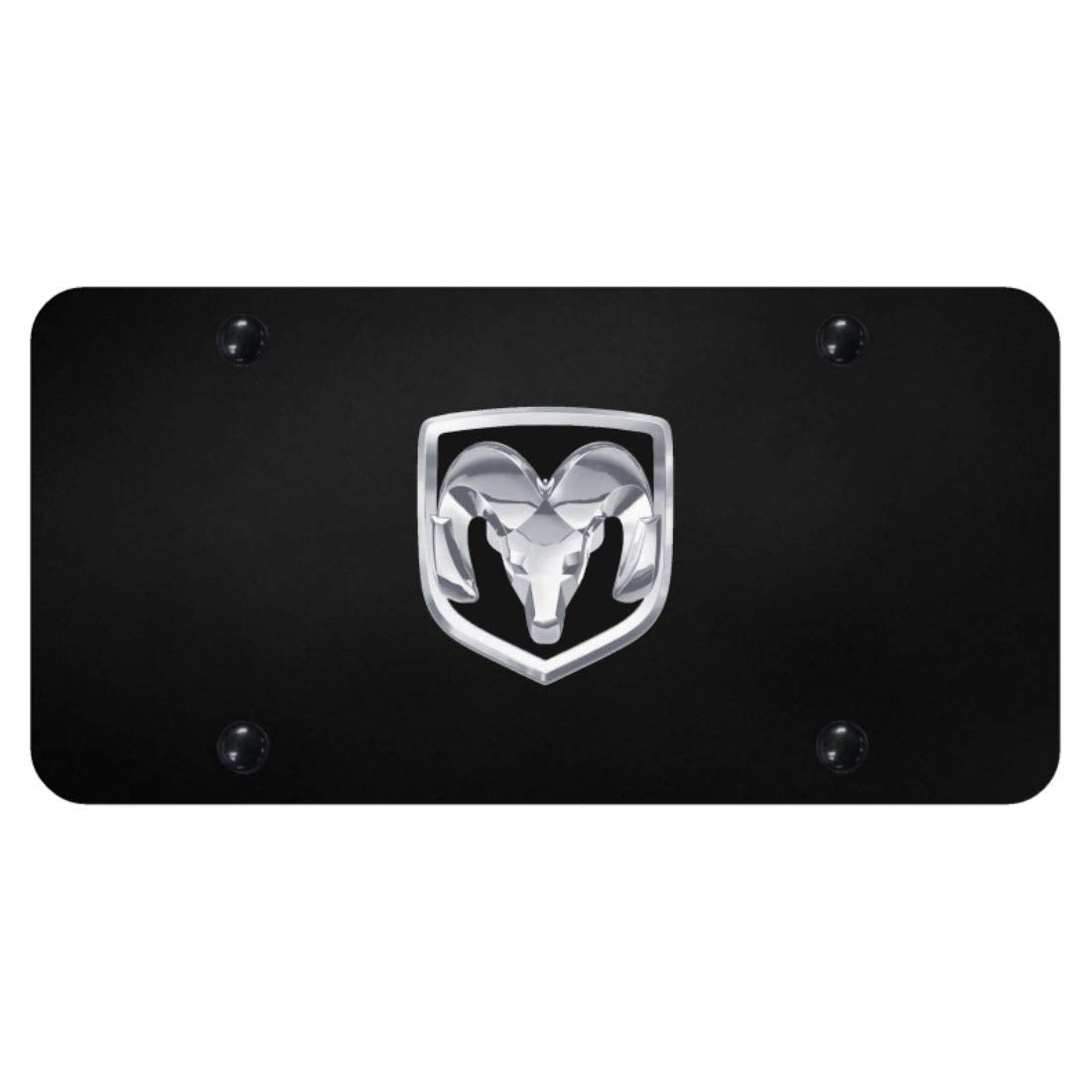 Au-Tomotive Gold, Inc. Dodge Ram 3D Logo Black Metal Auto License Plate