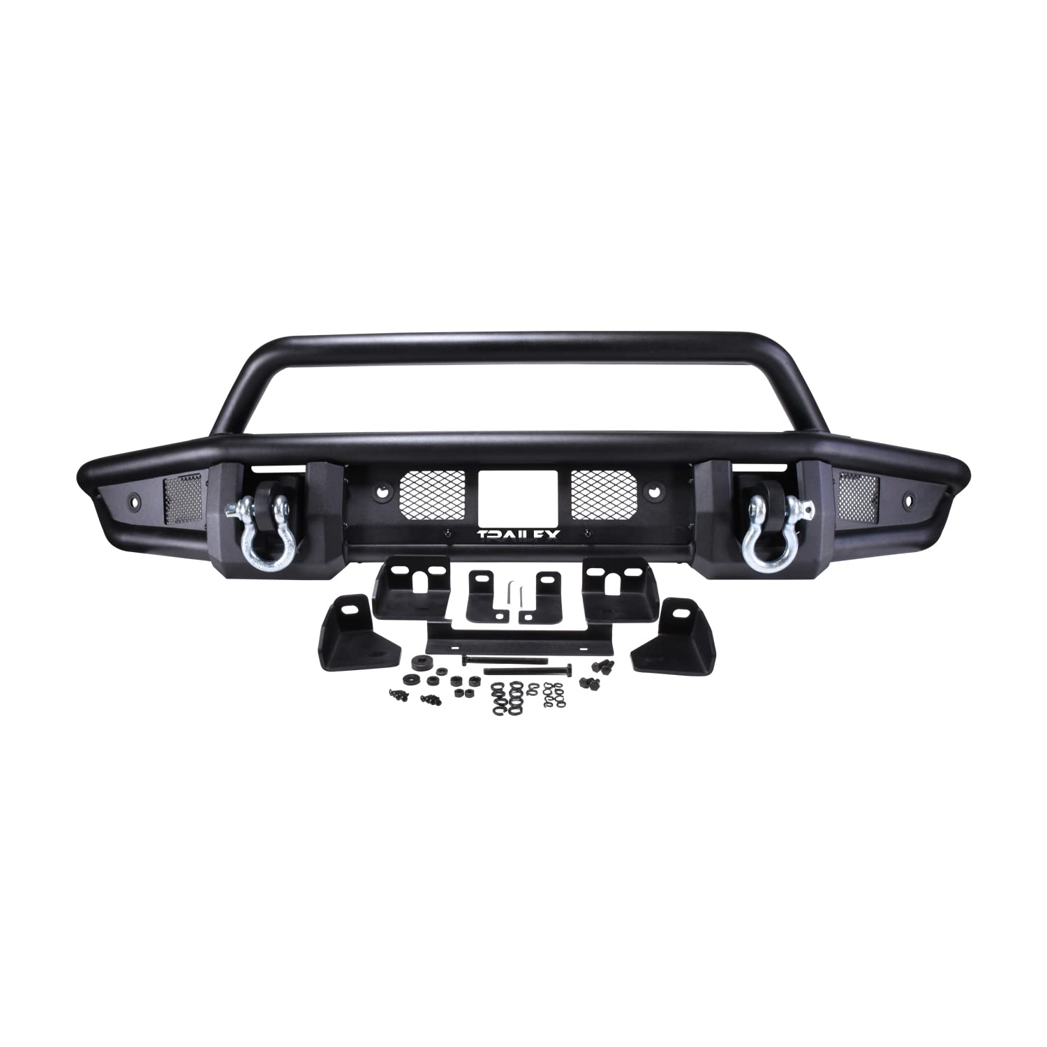 Trailfx Bronco Front Standard Bumper, Alloy Steel, Black, Model BR001T