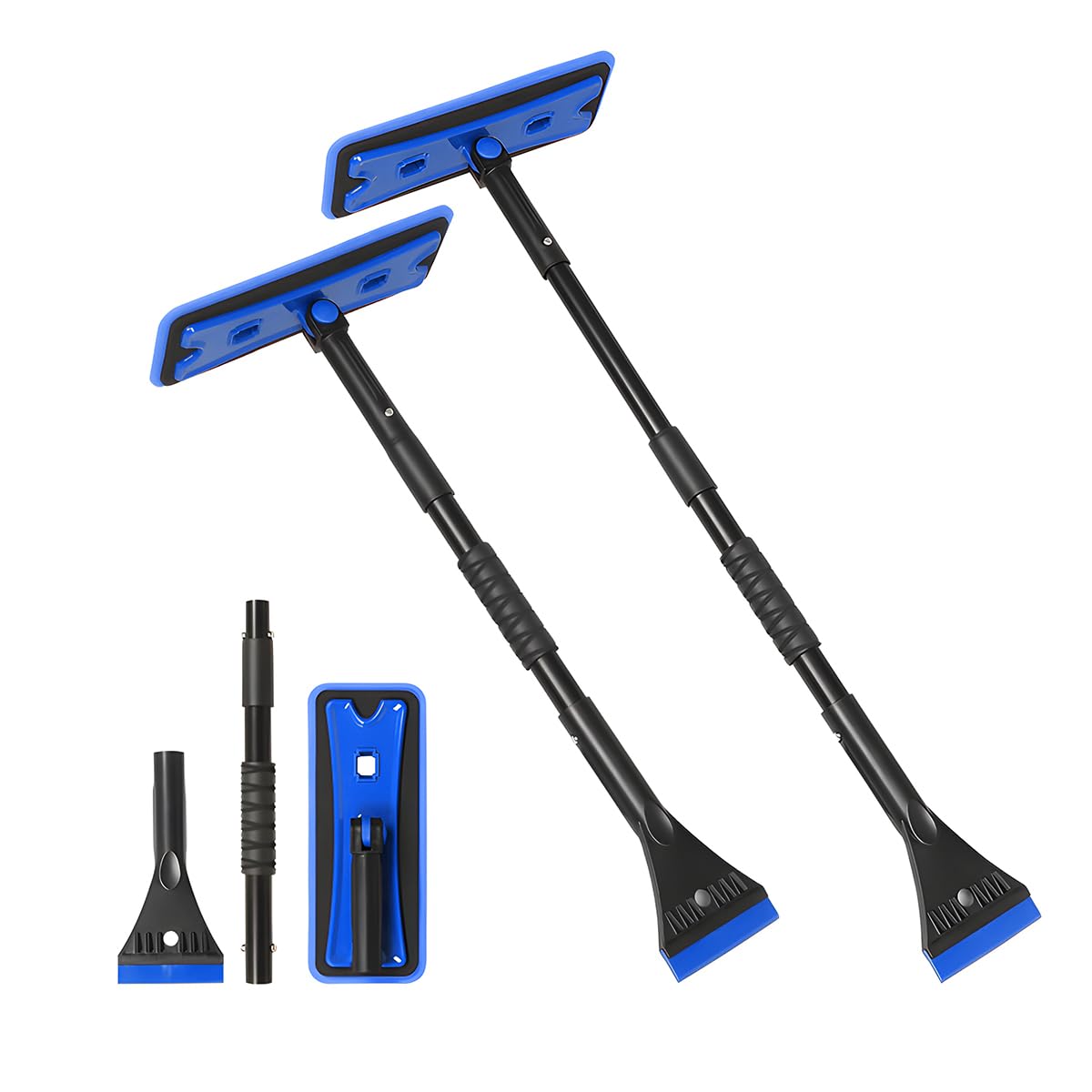 BELOMI 36'' Car 3-in-1 Snow Brush, Detachable & Extendable Ice Scraper with Wide Foam Head & Ergonomic Grip, Lightweight Aluminu