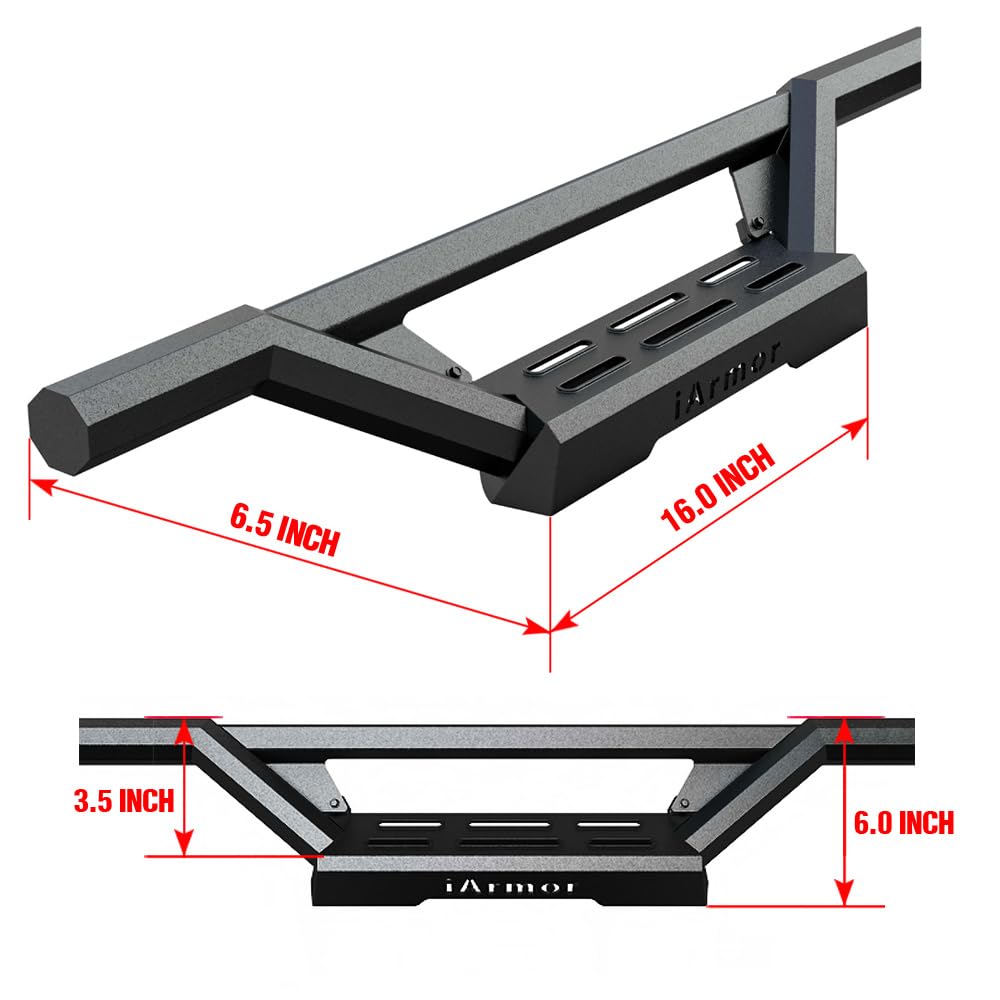 Hd Ridez Stainless Steel Drop Steps Armor Compatible With Ram 1500 2009-2018 Crew Cab & Ram 2500 3500 2010-2024 (Nerf Bar Side Steps Side Bars)